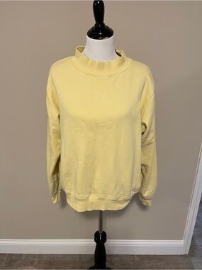 Parke Pale Yellow Classic Mock Neck Sweatshirt S/M